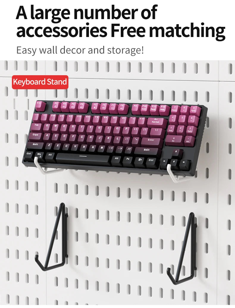 Modular Pegboard Wall Organizer — Sleek Matte Display & Storage System for Collectibles, Gaming Gear