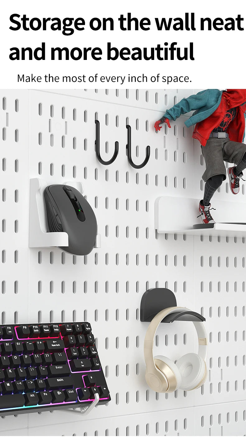Pegboard Wall Organizer — Versatile Display & Storage System for Controllers, Headphones, Collectibles & Everyday Essentials